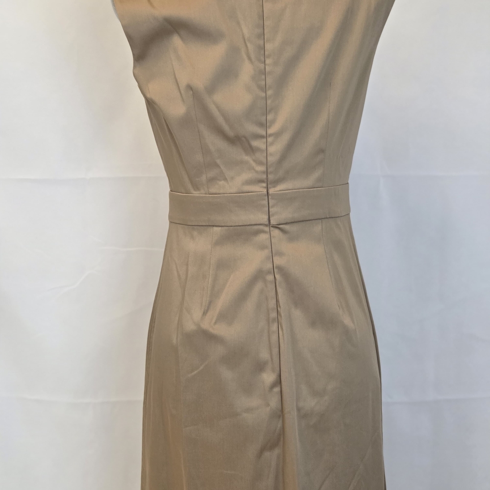 Prada Tan/Camel Midi Sleeveless Dress Women's Size S, NWT, Office Luxury, Cotton - Picture 9 of 12